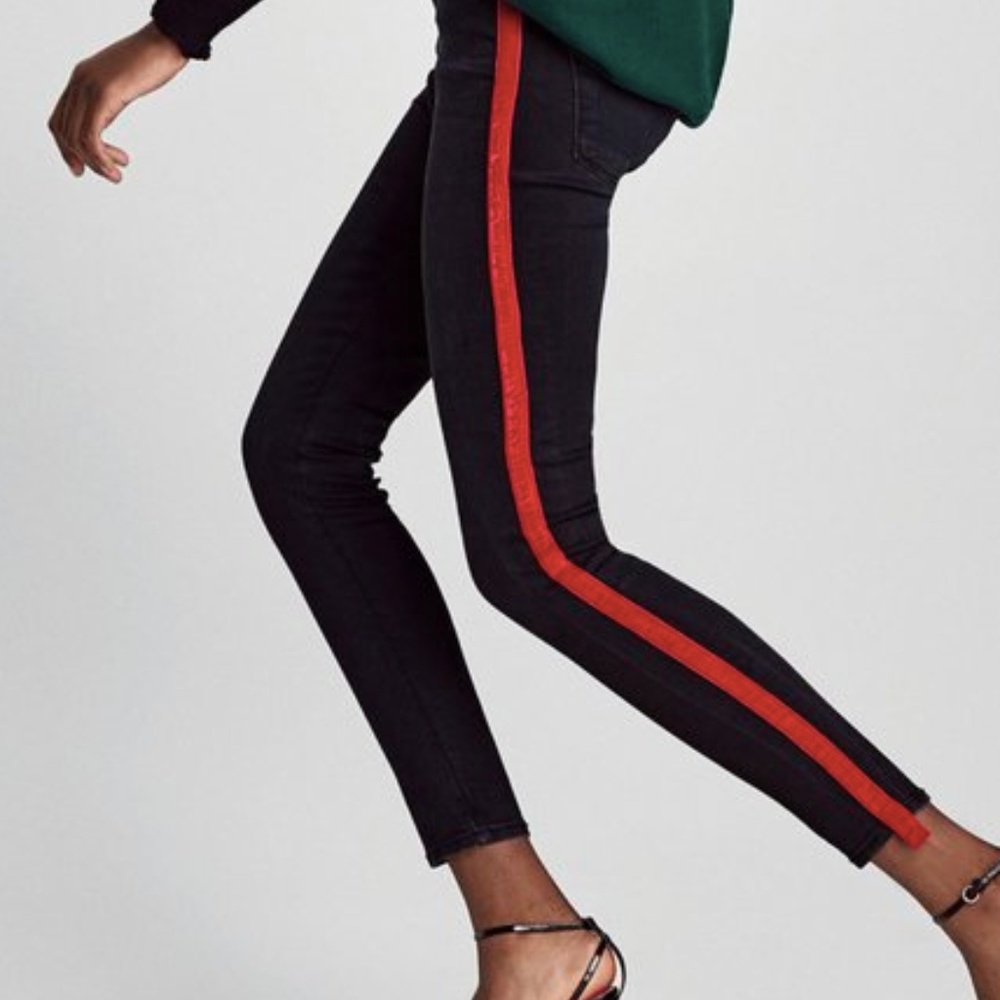 Zara black high waisted jeans with red Velvet